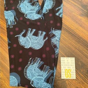 Black and Blue Elephant Print LuLaRoe Leggings
